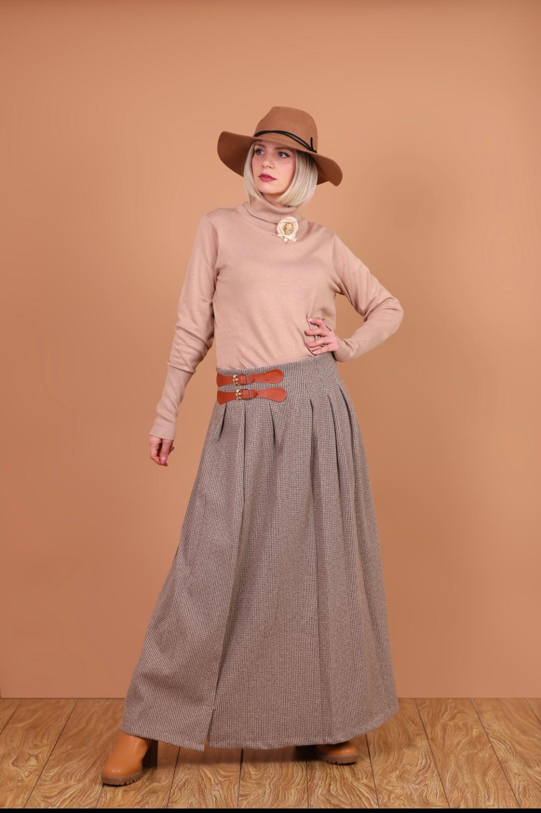 Italian Wool Jupe with Side Belt