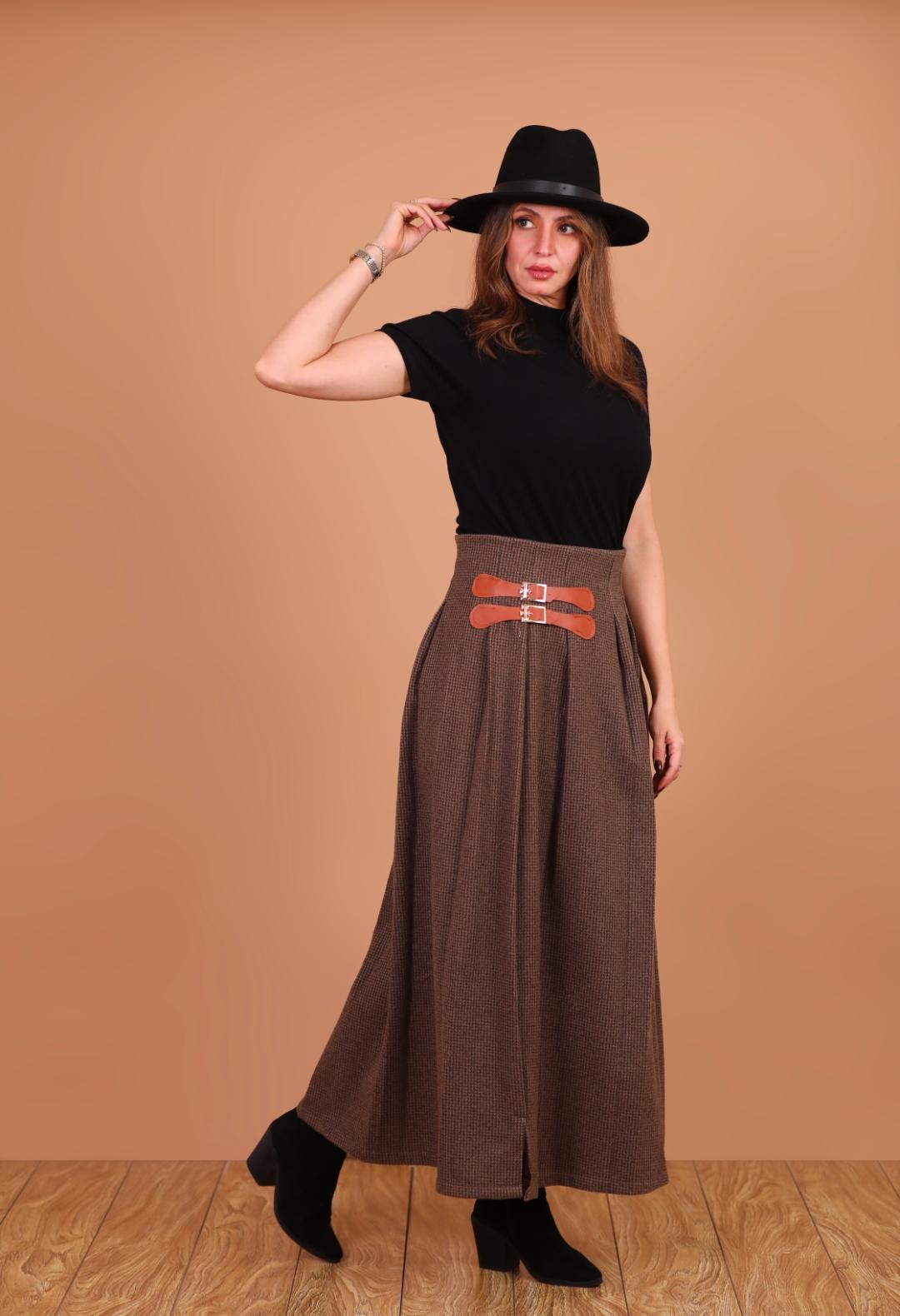Italian Wool Jupe with Side Belt