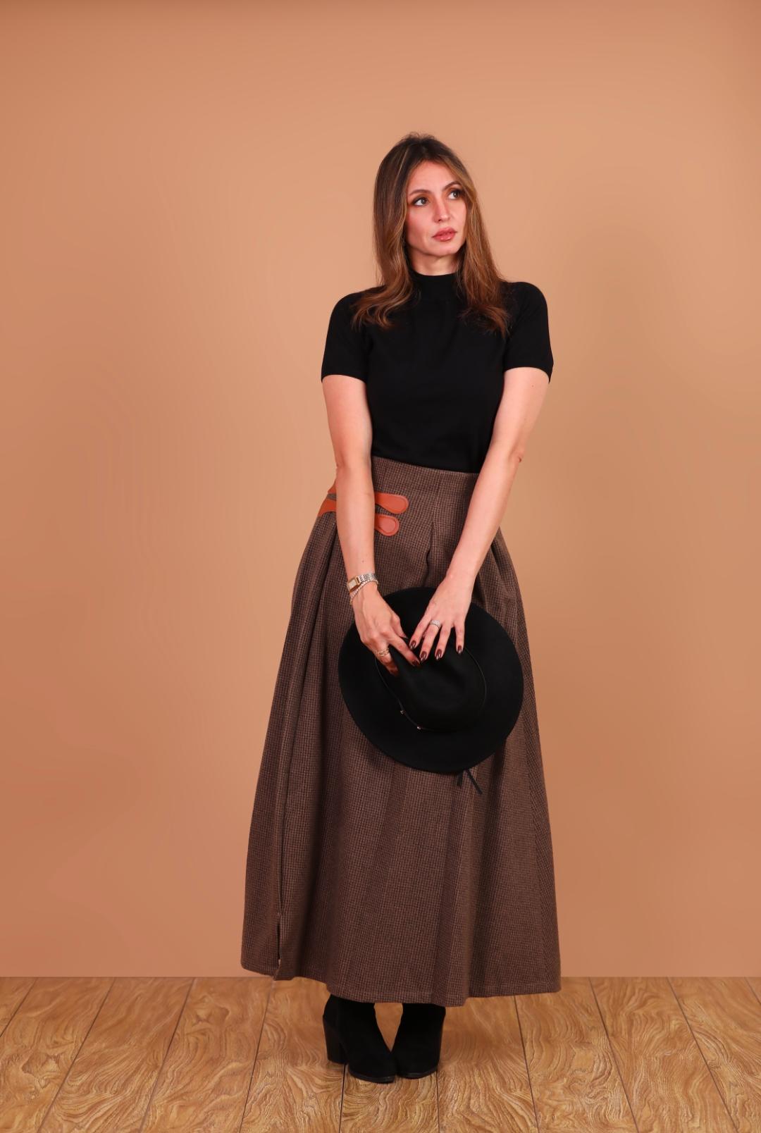 Italian Wool Jupe with Side Belt