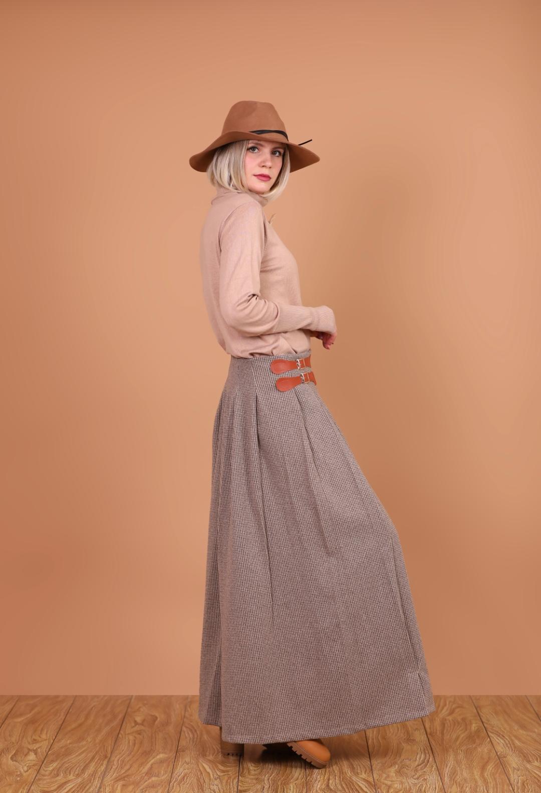 Italian Wool Jupe with Side Belt