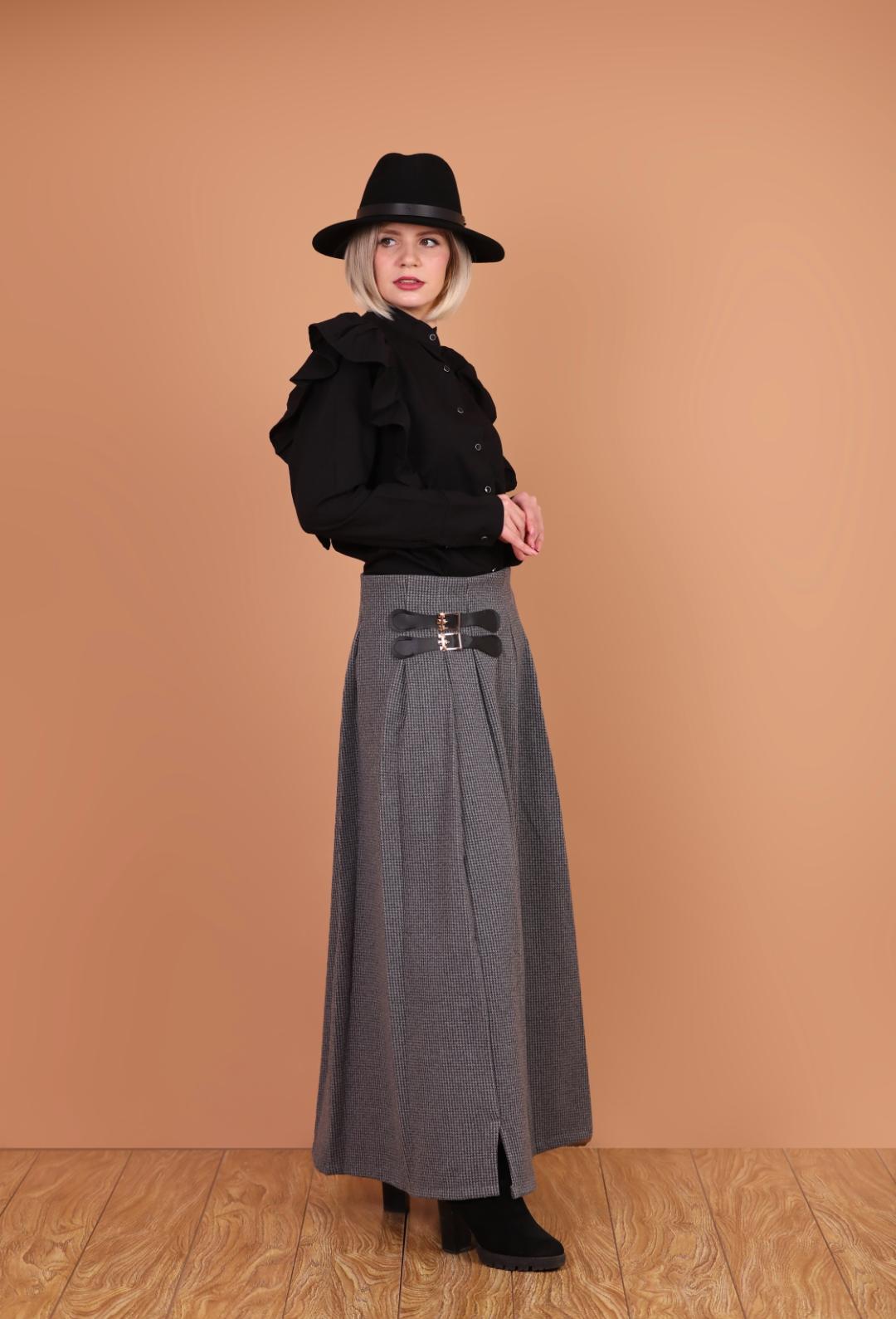 Italian Wool Jupe with Side Belt