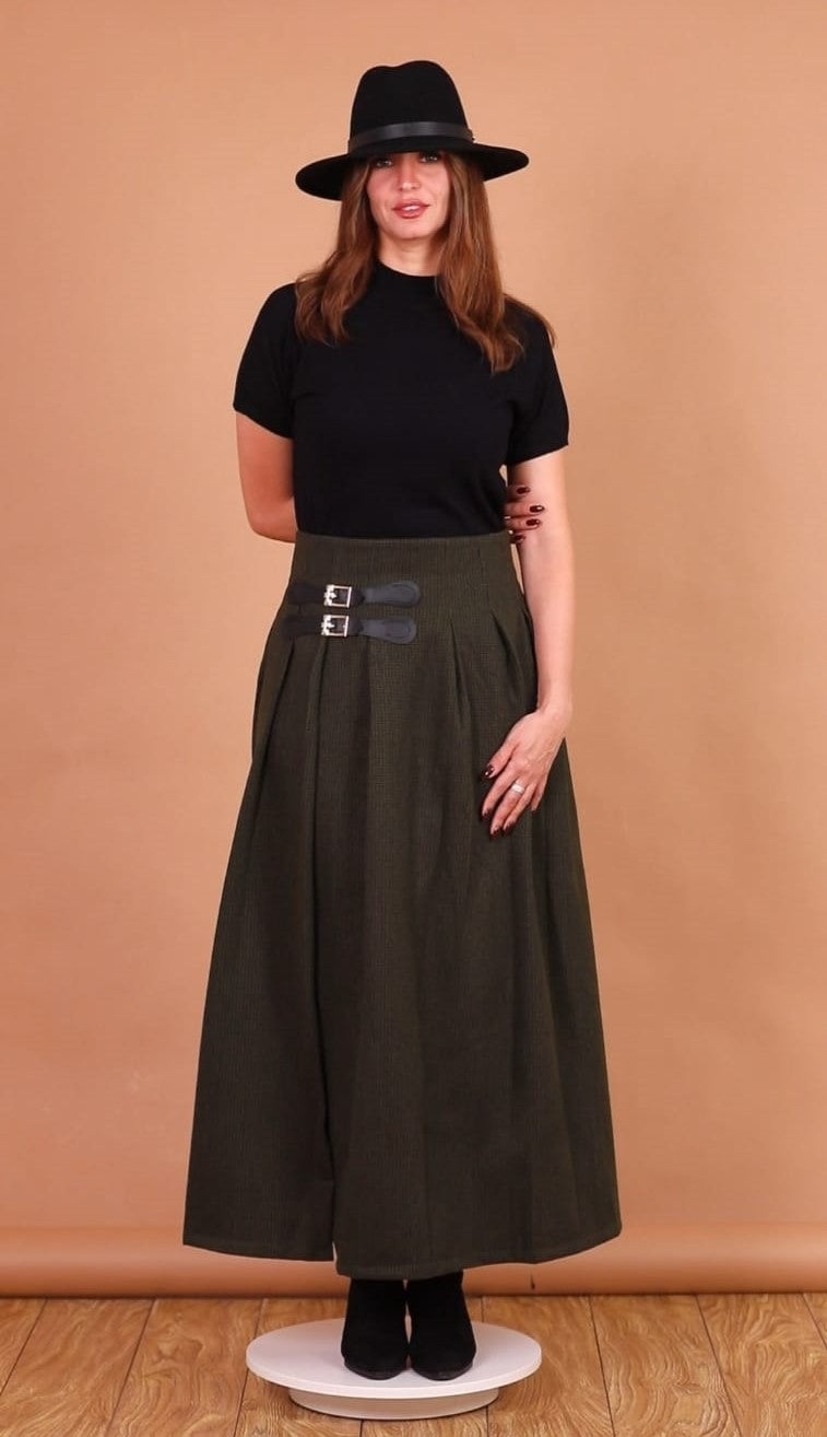 Italian Wool Jupe with Side Belt