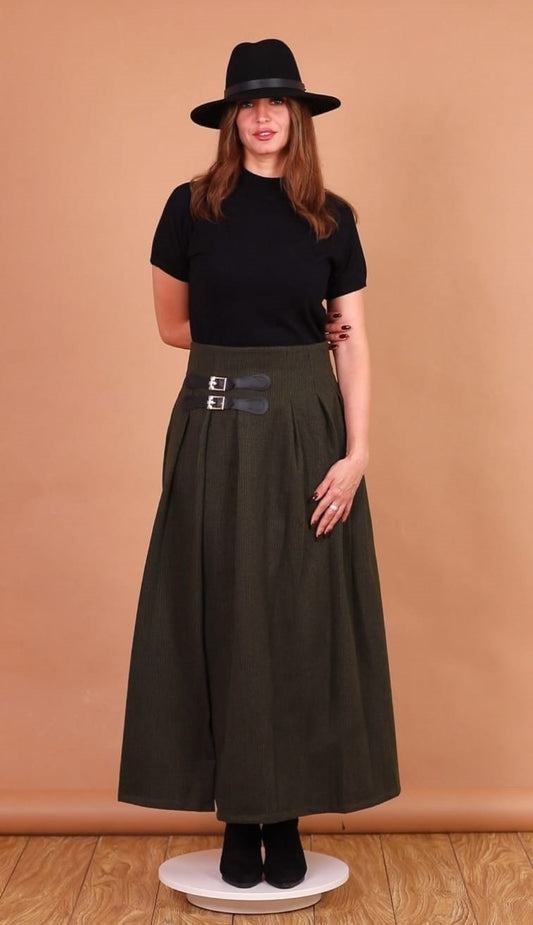 Italian Wool Jupe with Side Belt