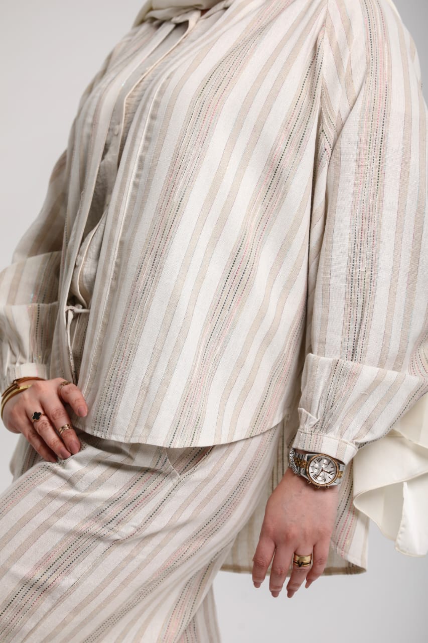 Beige Glamour Pure Linen Suit