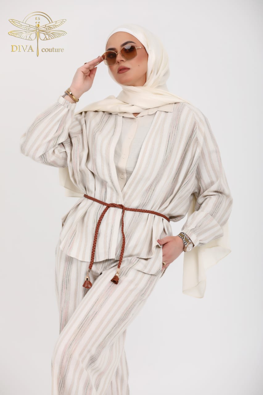 Beige Glamour Pure Linen Suit