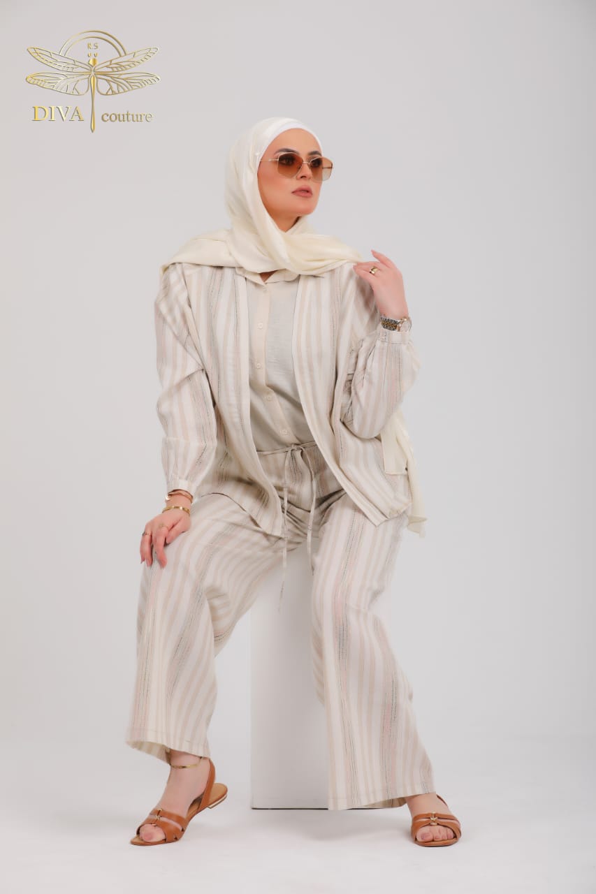 Beige Glamour Pure Linen Suit